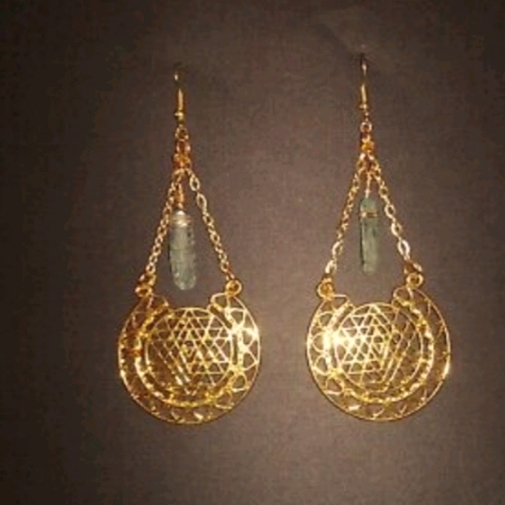 Shir Yantra Kyanite earrings